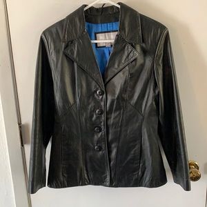 Wilson’s Leather Maxima black leather blazer
